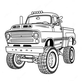 Custom Lifted Dodge Truck Coloring Page 42391-35334