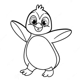 Joyful Penguin Dancing Coloring Page 42431-35174