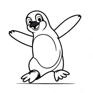 Joyful Penguin Dancing Coloring Page 42431-35175