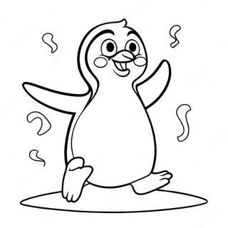 Joyful Penguin Dancing Coloring Page 42431-35176