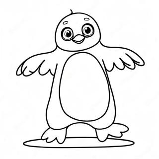 Joyful Penguin Dancing Coloring Page 42431-35358