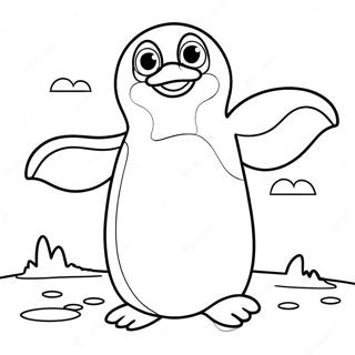 Joyful Penguin Dancing Coloring Page 42431-35360
