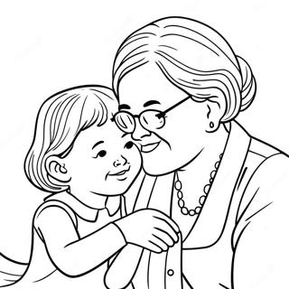 Grandma And Granddaughter Coloring Pages