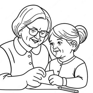 Grandma And Granddaughter Coloring Page 42450-35190