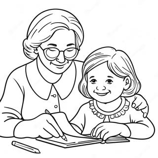 Grandma And Granddaughter Coloring Page 42450-35383