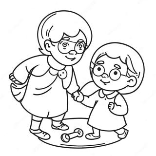 Adventurous Grandma And Granddaughter Coloring Page 42451-35387