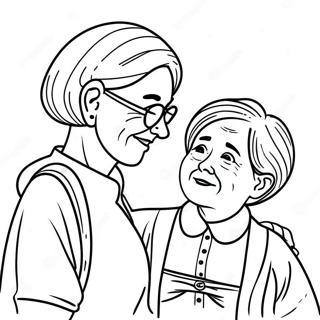 Adventurous Grandma And Granddaughter Coloring Page 42451-35388