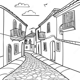 Charming Portuguese Village Coloring Page 42491-35209