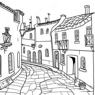 Charming Portuguese Village Coloring Page 42491-35210