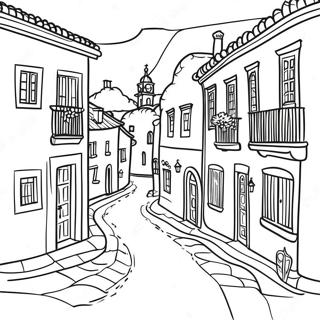 Charming Portuguese Village Coloring Page 42491-35211