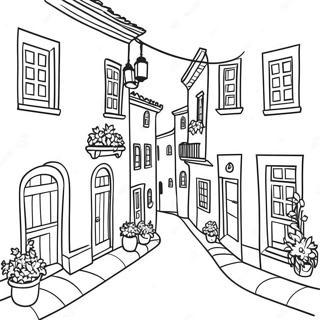 Charming Portuguese Village Coloring Page 42491-35212