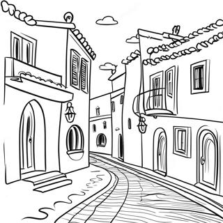 Charming Portuguese Village Coloring Page 42491-35409