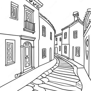 Charming Portuguese Village Coloring Page 42491-35412