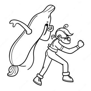 Funny Fortnite Banana Dancing Coloring Page 42501-35218