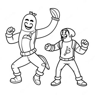 Funny Fortnite Banana Dancing Coloring Page 42501-35428