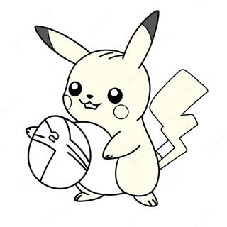 Cute Pikachu With Pokeball Coloring Page 4251-3429