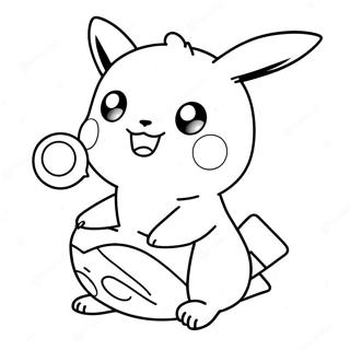 Cute Pikachu With Pokeball Coloring Page 4251-3431