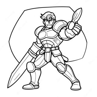 Technoblade In Battle Coloring Page 42532-35235