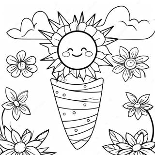 Joyful Summer Solstice Celebration Coloring Page 42552-35252