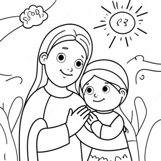 Heartwarming God Loves You Coloring Page 42562-35456