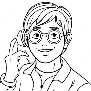 Saiki K With Glasses Coloring Page 42582-35274