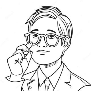 Saiki K With Glasses Coloring Page 42582-35474