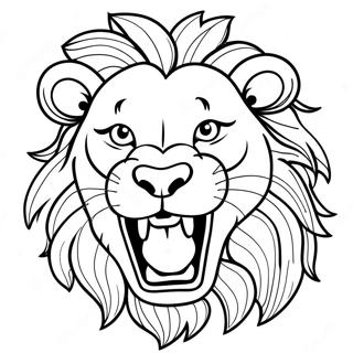 Majestic Lion Roaring Coloring Page 42592-35283