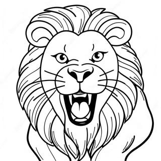 Majestic Lion Roaring Coloring Page 42592-35481