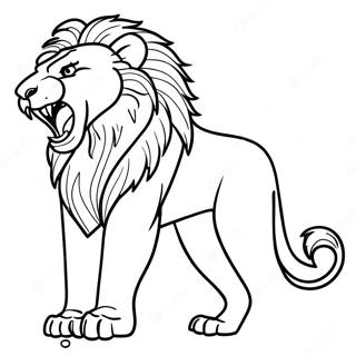 Majestic Lion Roaring Coloring Page 42592-35483