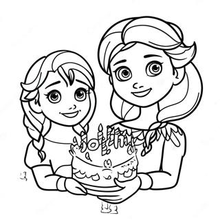 Frozen Happy Birthday Coloring Page 42601-35286