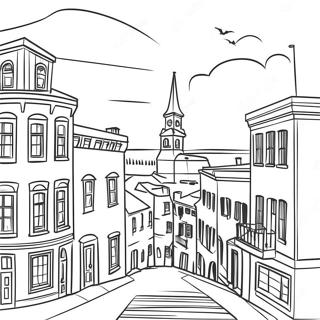 Charming Charleston Skyline Coloring Page 42612-35497