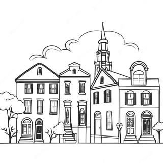 Charming Charleston Skyline Coloring Page 42612-35498