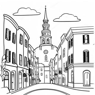 Charming Charleston Skyline Coloring Page 42612-35499