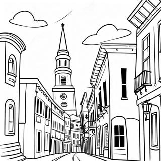 Charming Charleston Skyline Coloring Page 42612-35500