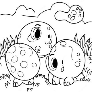 Colorful Dinosaur Eggs In A Field Coloring Page 42632-35520