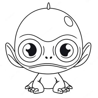 Funny Alien With Big Eyes Coloring Page 42642-35521