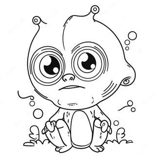 Funny Alien With Big Eyes Coloring Page 42642-35522