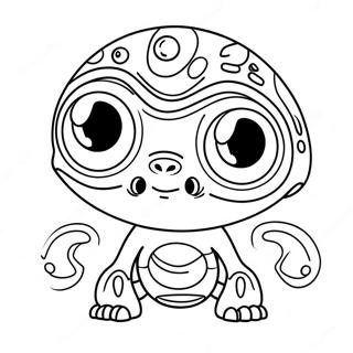 Funny Alien With Big Eyes Coloring Page 42642-35523