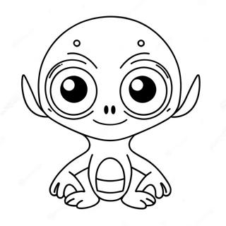 Funny Alien With Big Eyes Coloring Page 42642-35524