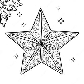 Sparkling Christmas Tree Star Coloring Page 42652-35529