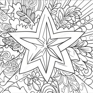 Sparkling Christmas Tree Star Coloring Page 42652-35530