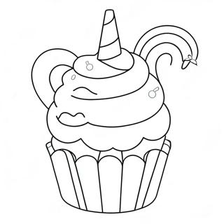 Unicorn Cupcake Coloring Page 42661-35535