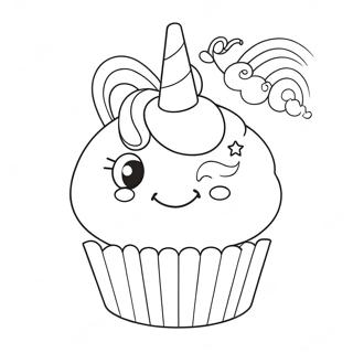 Unicorn Cupcake Coloring Page 42661-35536