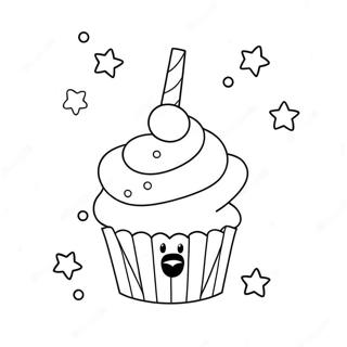 Sparkling Unicorn Cupcake Coloring Page 42662-35537