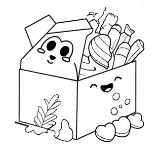 Cute Cartoon Box Coloring Page 42702-35563