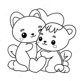 Kawaii Valentines Day Coloring Pages