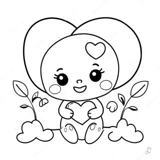 Kawaii Valentines Day Coloring Page 42711-35580