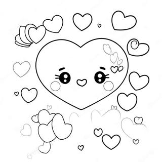 Cute Kawaii Hearts Coloring Page 42712-35590