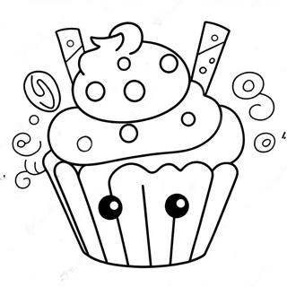 Colorful Sugar Rush Cupcake Coloring Page 42722-35582