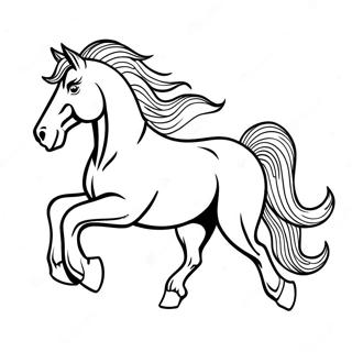 Majestic Clydesdale Horse In Motion Coloring Page 42732-35597